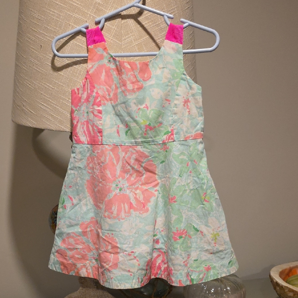 2T Lilly Pulitzer Pink and Green Floral Dress